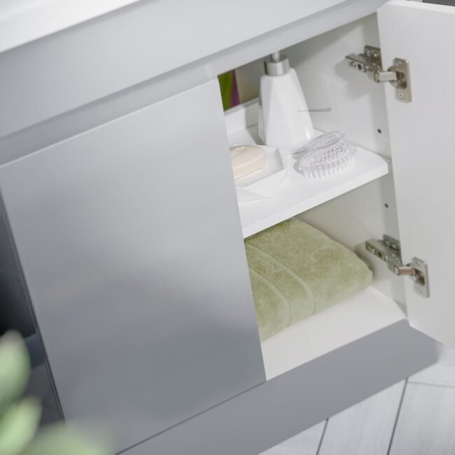Alaska Matte Grey 500mm PVC Freestanding Bathroom Basin Vanity Unit - Image 5
