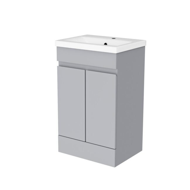 Alaska Matte Grey 500mm PVC Freestanding Bathroom Basin Vanity Unit - Image 6