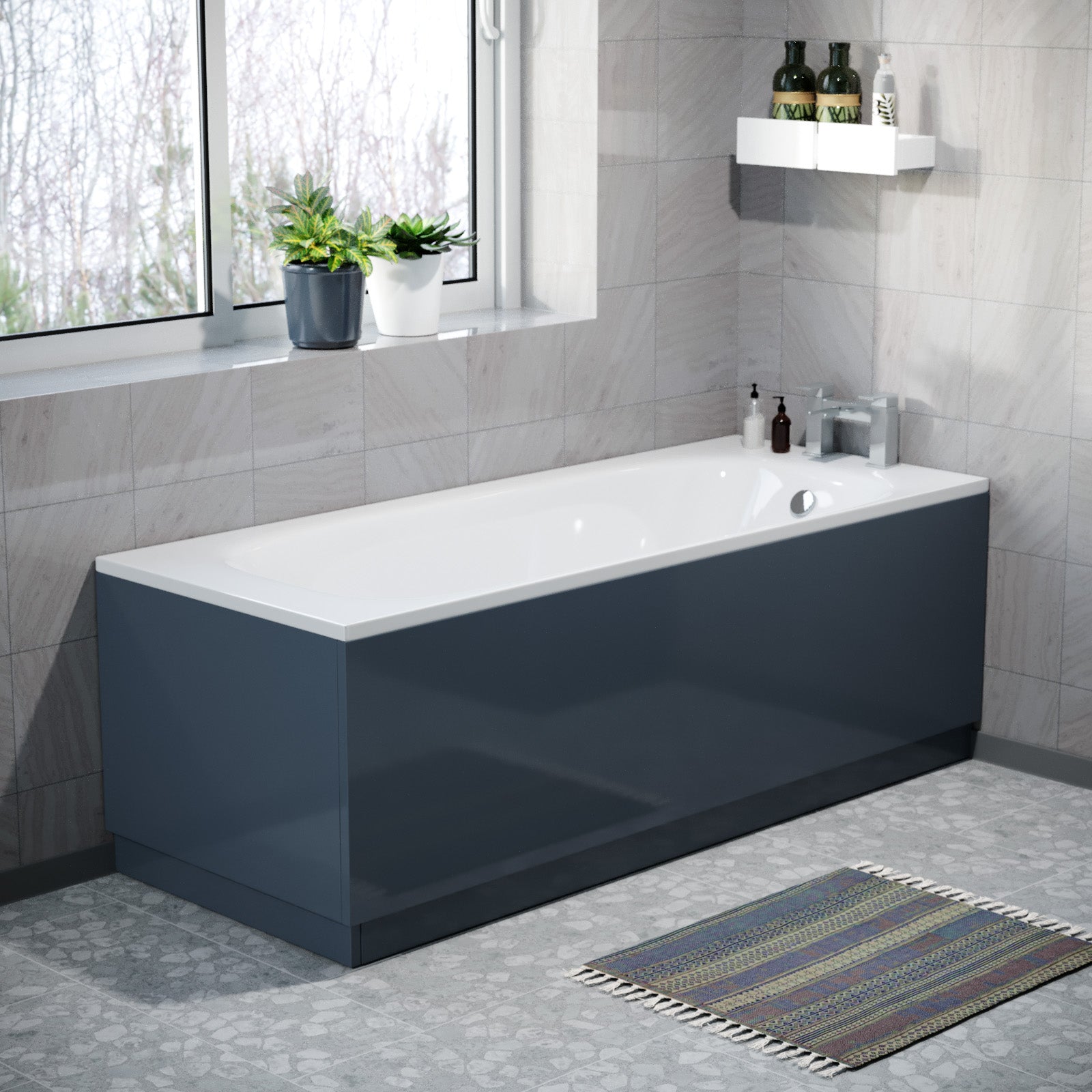 Gorge Modern 1800mm Dark Grey High Gloss PVC Front & End Panel + Plinth - Image 2