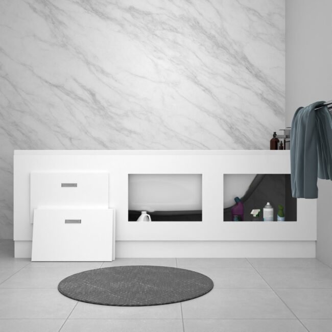 White 1800mm Storage Magnetic Door Durable PVC Front Bath Panel - Image 5