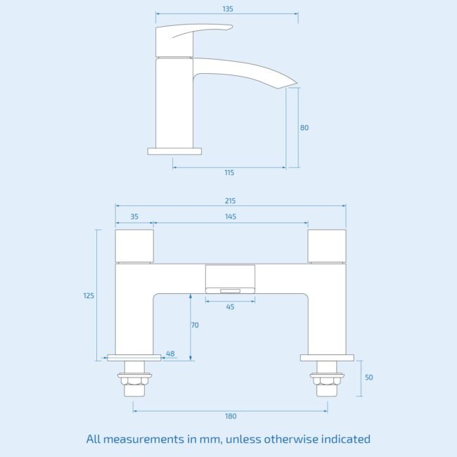 Vago Contemporary Matte Black Deck Mounted Waterfall Bath Filler Tap - Image 5