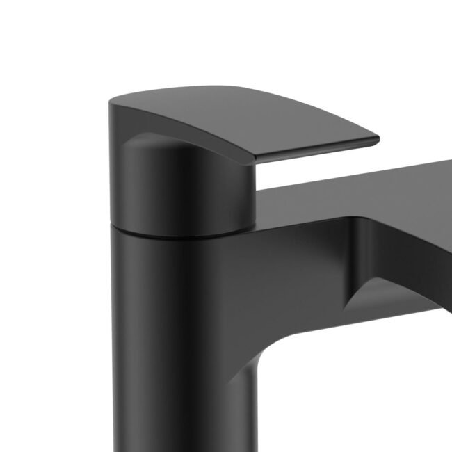 Vago Contemporary Matte Black Deck Mounted Waterfall Bath Filler Tap - Image 3
