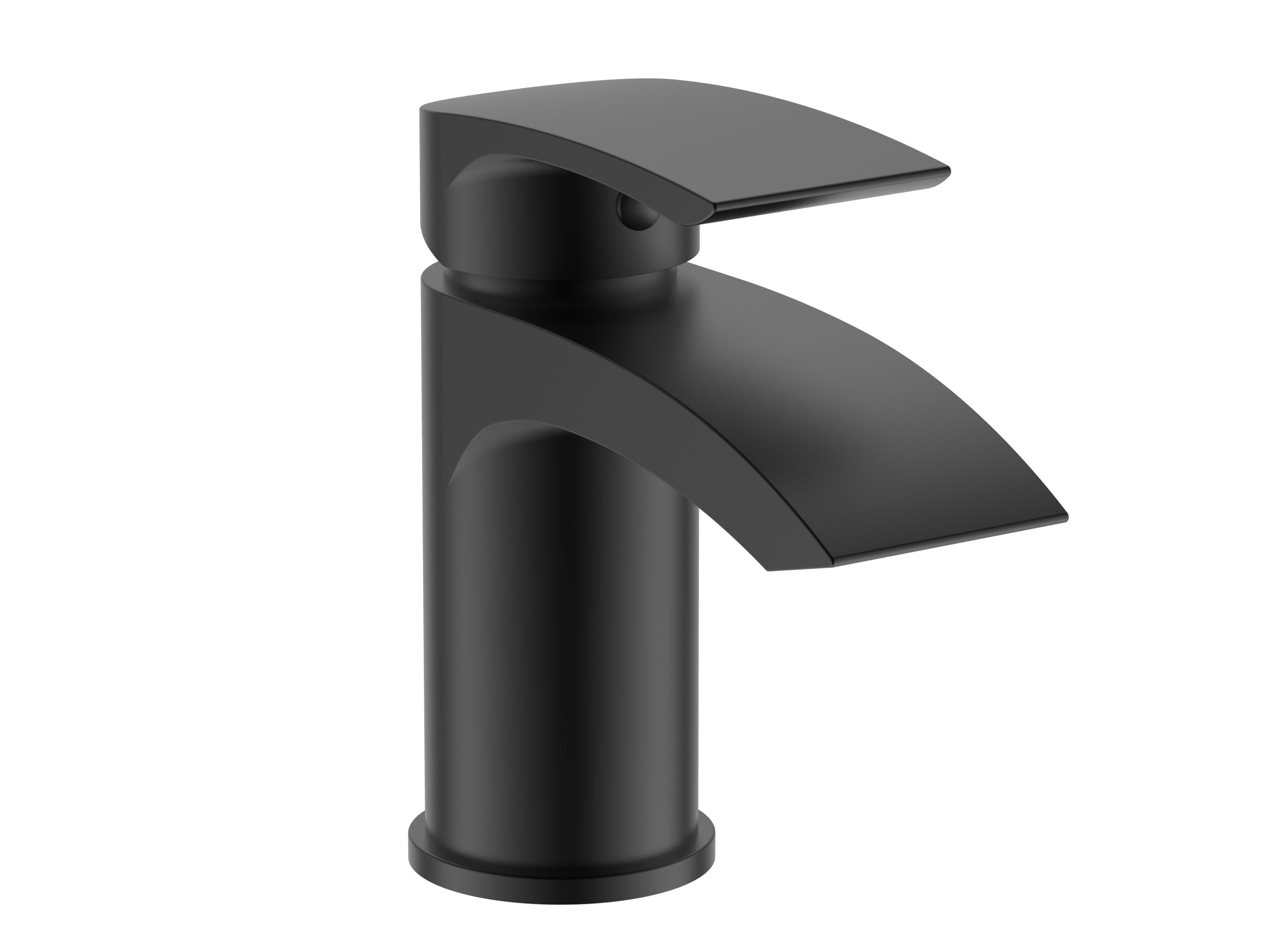 Vago Compact Matte Black Basin Sink Mono Mixer Tap - Image 2