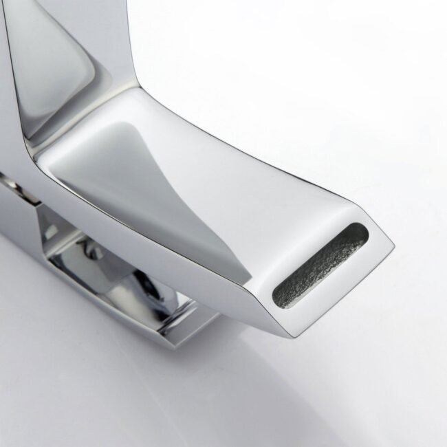 Chrome Bathroom Waterfall Bath Filler & Basin Mixer Tap Set - Image 8