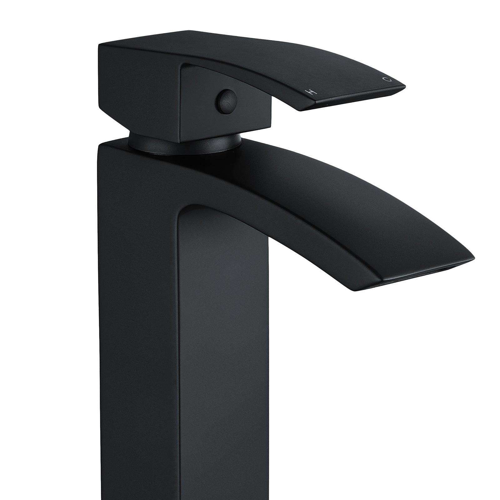 Arke Modern Extended Matte Black Design Countertop Basin Mono Mixer Tap - Image 4
