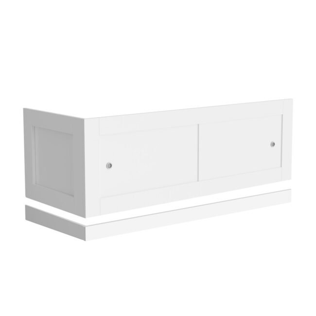 White PVC 1700mm 2 Sliding Doors Bath Front Panel & 700mm End Panel - Image 4