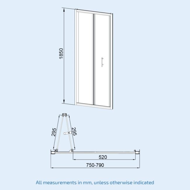 Jupiter Chrome Framed Shower Bi-Fold Door. Side Panel Enclosure & Tray - Image 7