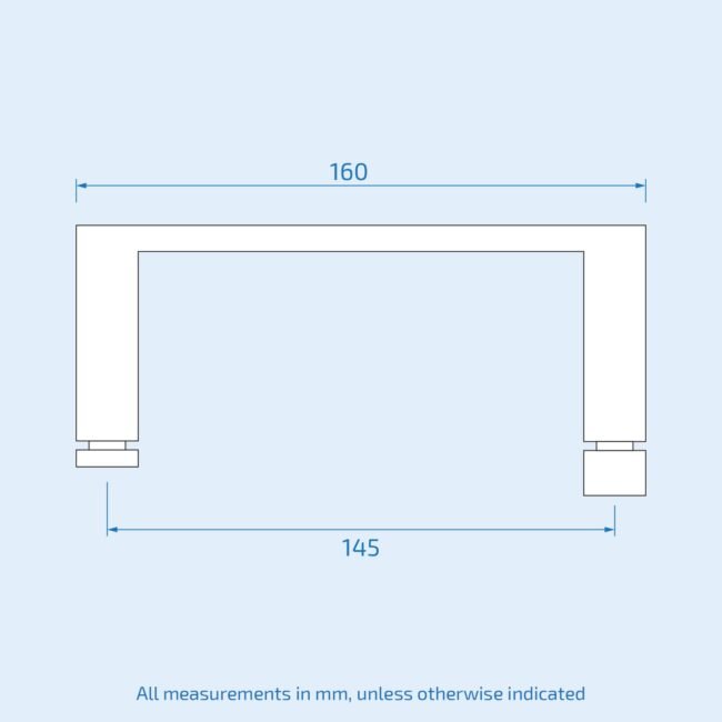 A Pair of Universal Rounded Chrome 160 mm Shower Door Handles - Image 2