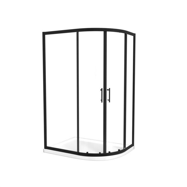 Saturn RH 1200 x 900mm Matt Black Framed Offset Quadrant Shower Enclosure & Tray - Image 9