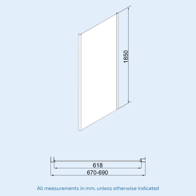 Black 1700 x 700mm Shower Enclosure Sliding Door & Glass Side Panel - Image 8