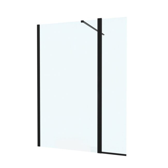 Magna Black 1000mm Shower 8mm Tempered Glass Screen With 30omm Flipper Panel - Image 8