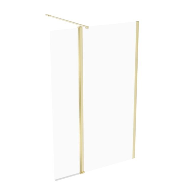 Brushed Brass 700mm Screen 8mm Tempered Glass With 300mm Flipper Panel - Image 5