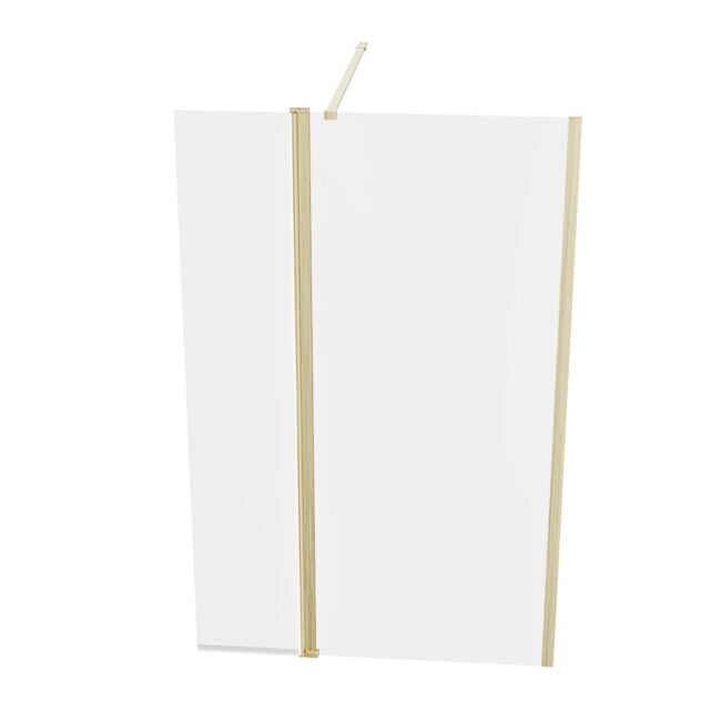 Brushed Brass 700mm Screen 8mm Tempered Glass With 300mm Flipper Panel - Image 6