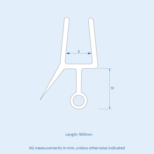 900 mm Glass Shower Door Rubber Seal Strip Gap 10 mm - Image 3