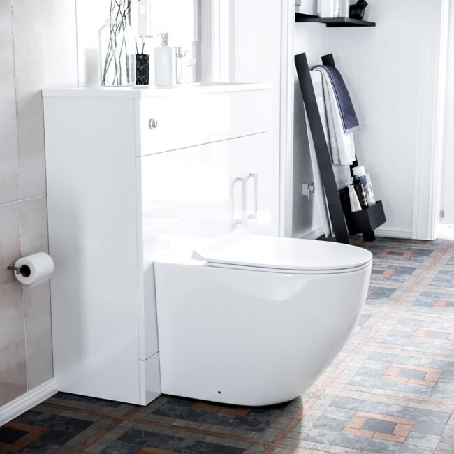 James 1000 Freestanding White Slimline Vanity Basin WC Unit BTW Toilet - Image 2