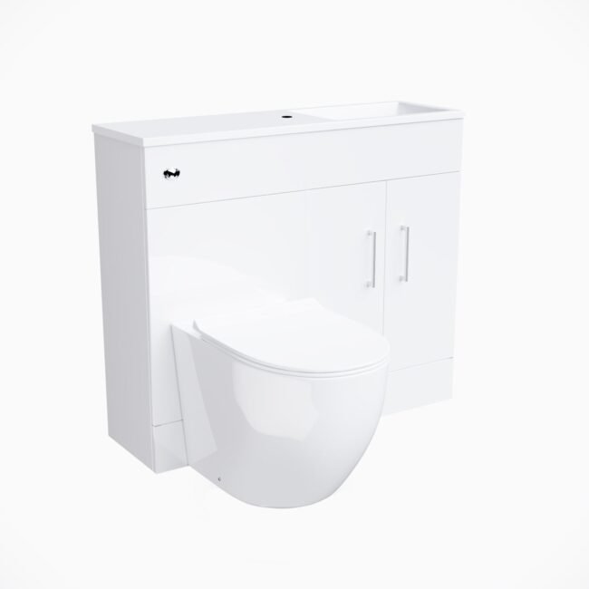 James 1000 Freestanding White Slimline Vanity Basin WC Unit BTW Toilet - Image 5