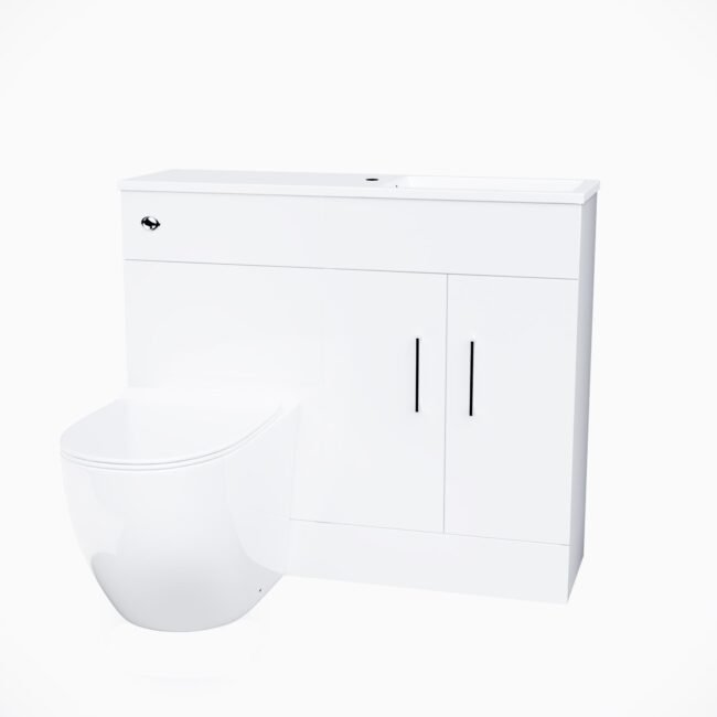 James 1000 Freestanding White Slimline Vanity Basin WC Unit BTW Toilet - Image 6