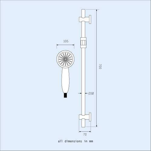 Ardex Solid Brass Slider Rail With 3 Mode Handset - Image 5