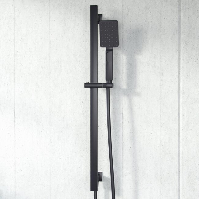 Temel Twin Head Matte Black Rainfall Shower Concealed Mixer Valve 3 Dial 2 Way - Image 5