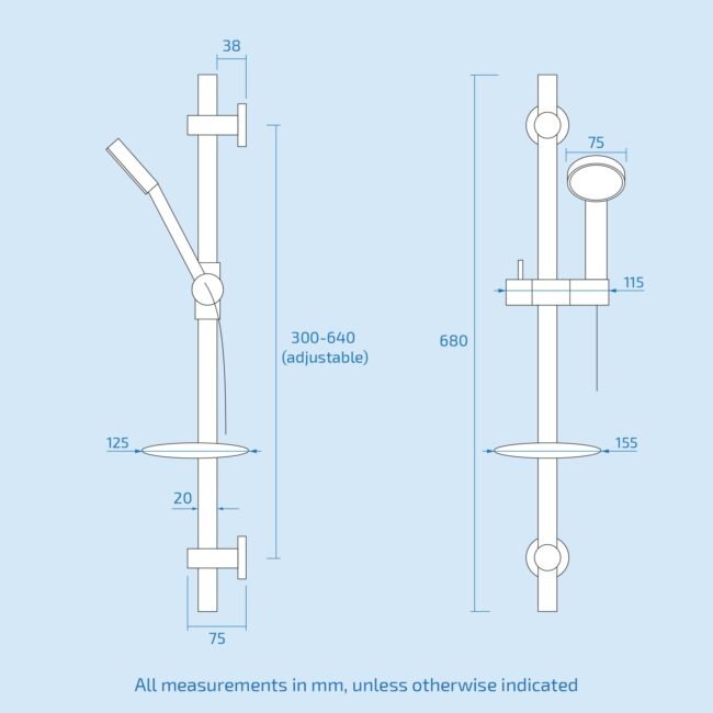 Modern Concealed Thermostatic Mixer Valve With Ceiling Shower Head And Handset Rail Kit - Image 14