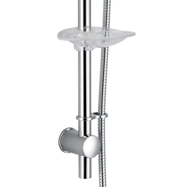 Round Chrome Concealed Shower Mixer Valve. Slider Rail Kit with Handset & Elbow - Image 7