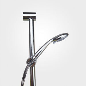 Round Bathroom Shower Slider Rail Kit. Handset & Shower Hose Chrome - Image 2