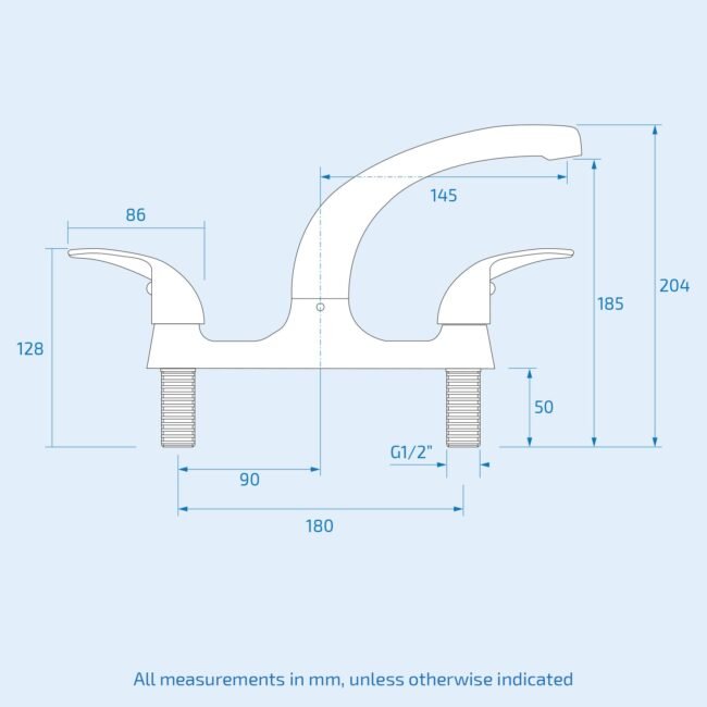 Contemporary Chrome Kitchen Sink Dual Lever Mono Mixer Tap With 360 Swivel Spout - Image 5