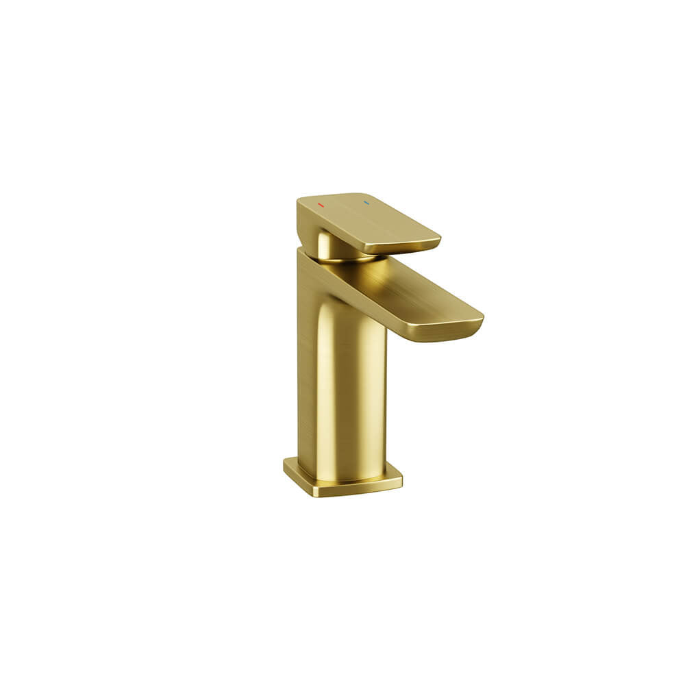 Astra Brushed Brass Square Basin Mono Mixer Tap - Image 7