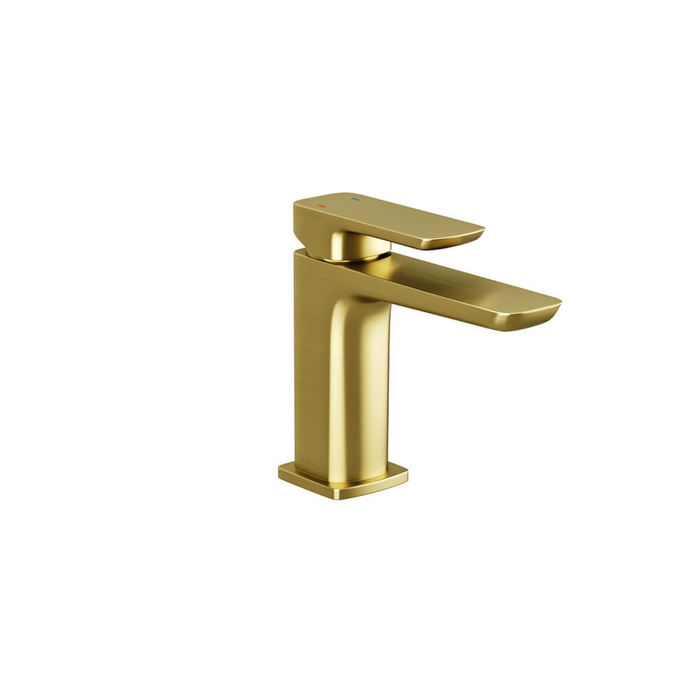 Astra Brushed Brass Square Basin Mono Mixer Tap - Image 8