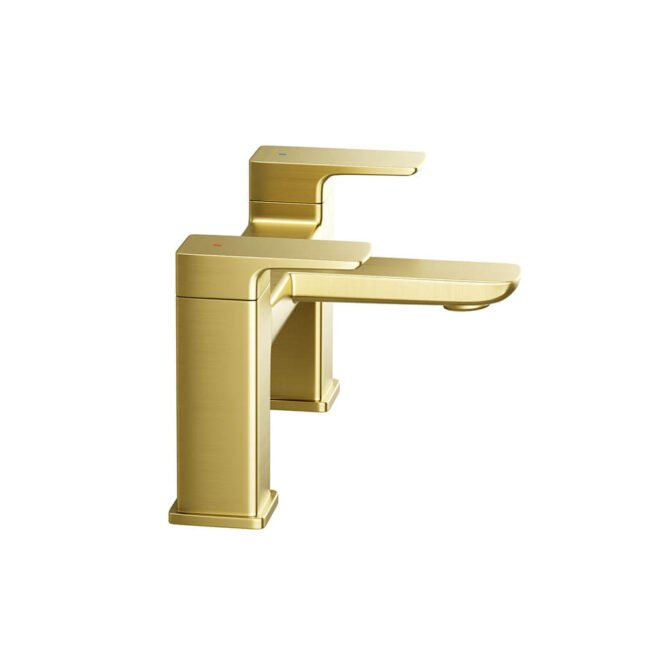 Astra  Square Gold Brushed Brass Bathroom Square Deck Mounted Bath Filler Tap - Image 6
