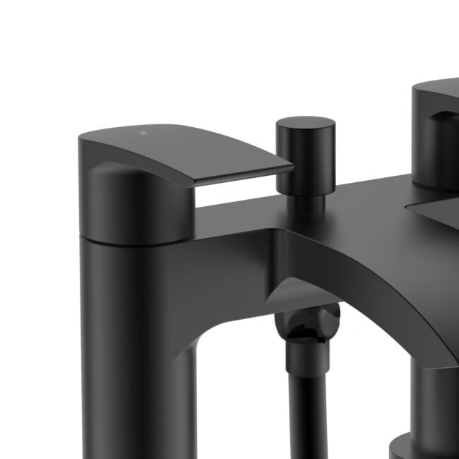 Vago Matte Black Waterfall Bath Shower Mixer Tap - Image 4