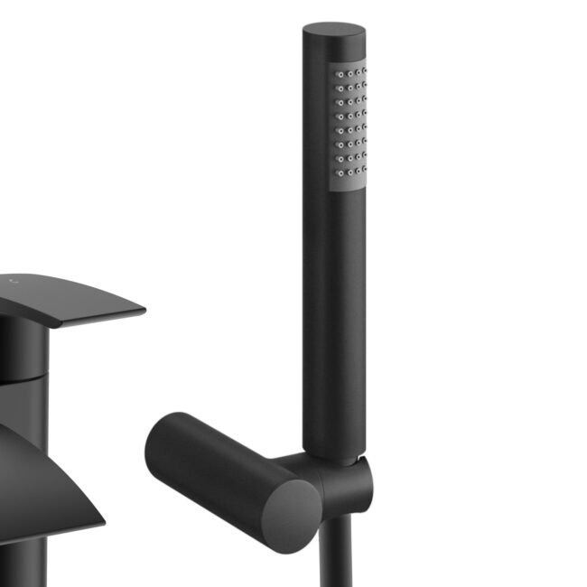 Vago Matte Black Waterfall Bath Shower Mixer Tap - Image 2