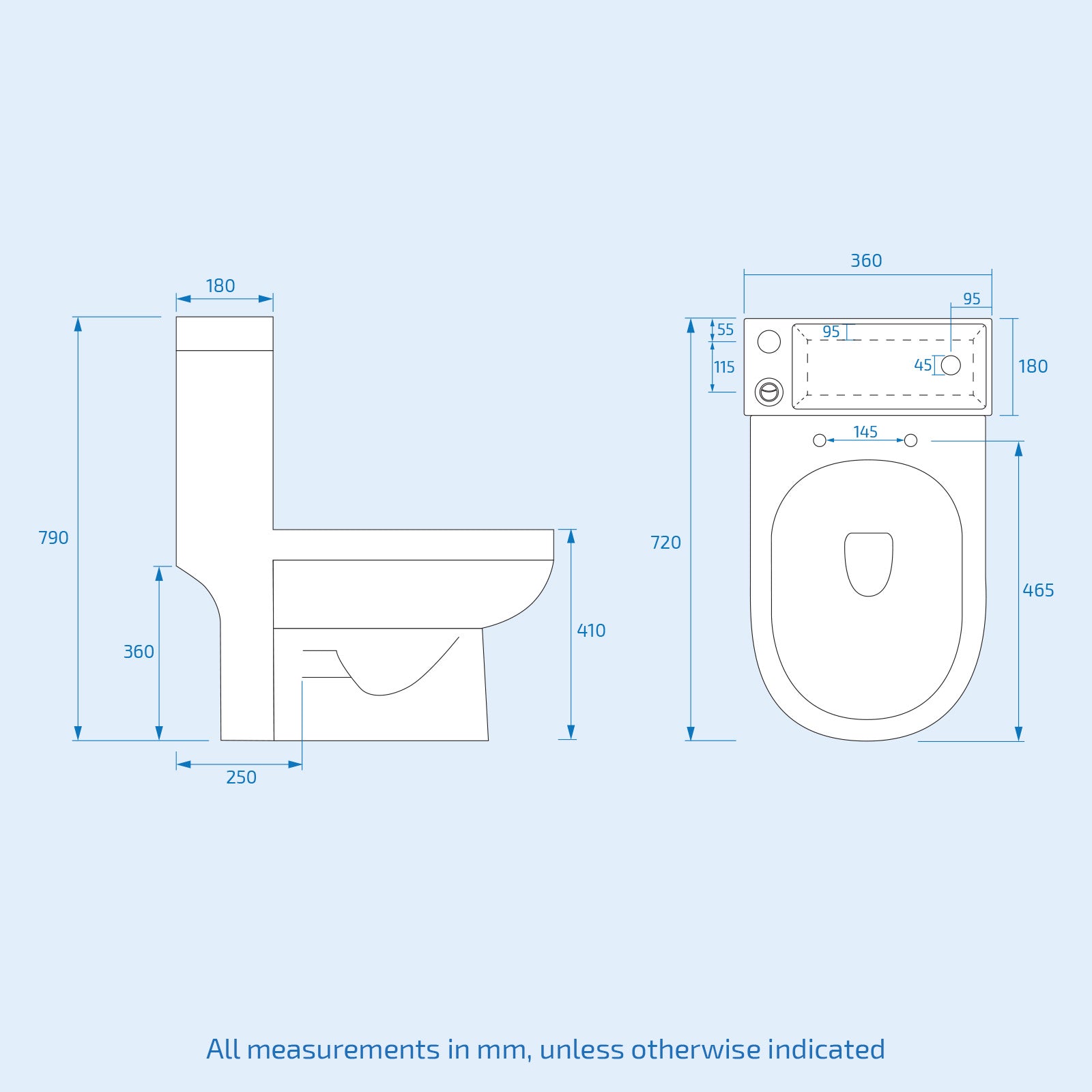 White Modern One Piece 2 in 1 Close Coupled Pan Round with Basin - Image 7