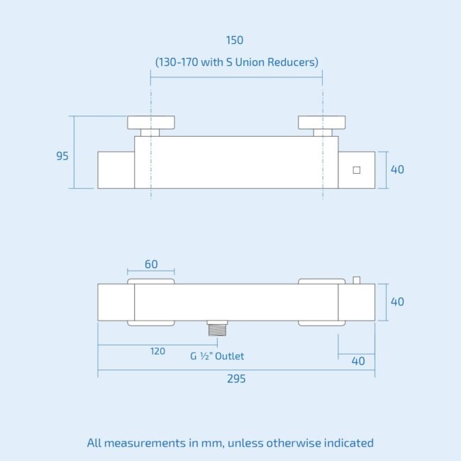 Warp Twisted Exposed Wall Mounted Thermostatic Shower Mixer Chrome - Image 4