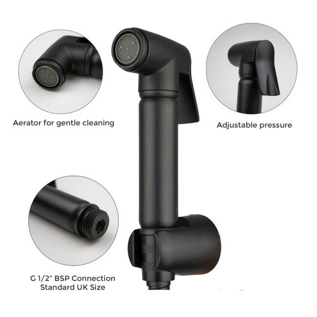 2-Way Matte Black Overhead Rainfall Shower and Handset Complete - Image 9