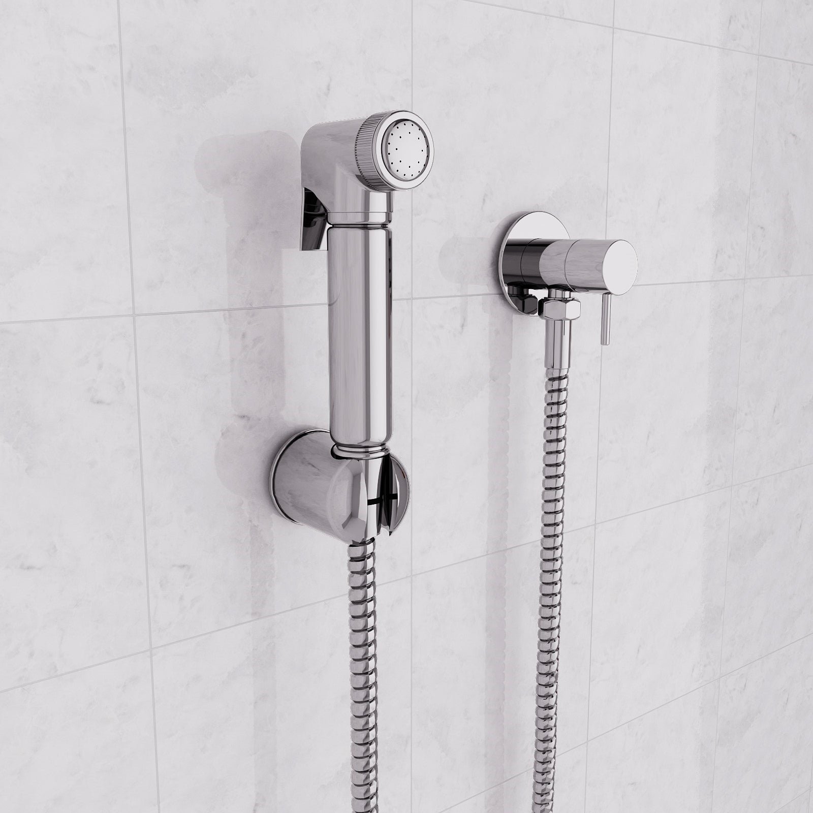 Modern Bathroom Chrome Douche Bidet Spray + Thermostatic Mixing Valve 15mm