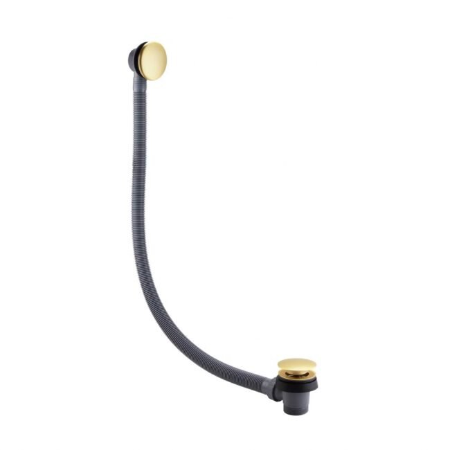 Brushed Brass Click Clack Bath Sprung Waste and Overflow - Image 2