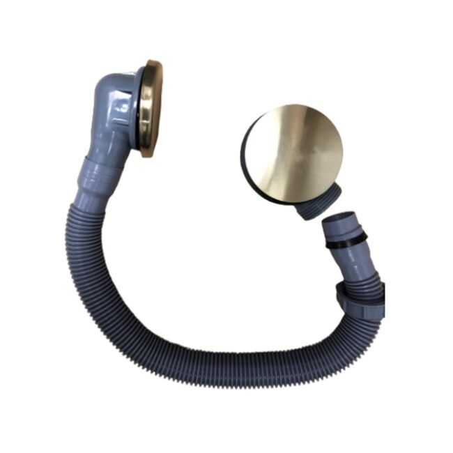 Brushed Brass Click Clack Bath Sprung Waste and Overflow - Image 3