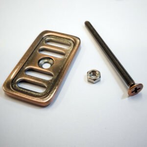Antique Copper brushed Steel Kitchen Basin Sink Overflow Cover Plate & Bolt