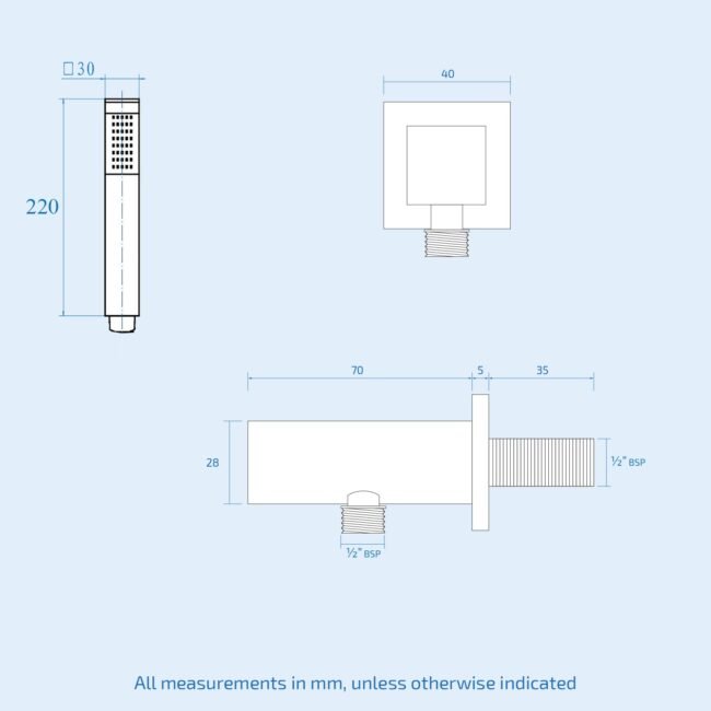 Ultra Stylish Hand Held Shower Bracket Holder Wall Kit Matte Black - Image 5