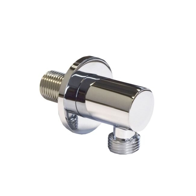 Round Chrome Concealed Shower Mixer Valve. Slider Rail Kit with Handset & Elbow - Image 8