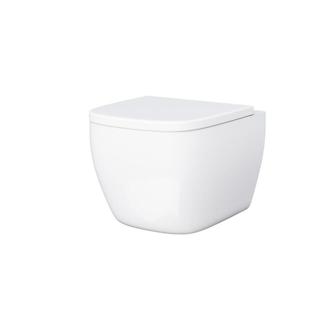Square Wall Hung Toilet Pan with Soft Close Seat & Wall Frame System - Image 5
