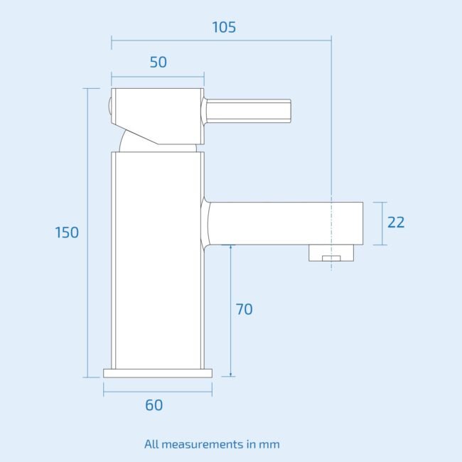 Boston Modern Design Square Basin Sink Mono Mixer Tap & Deck Mounted Bath Filler - Image 5