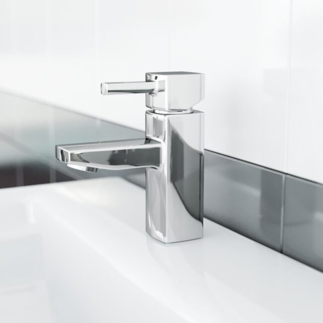 Boston Bathroom Basin Sink Mono Mixer Tap Chrome Solid Brass Ceramic Discs - Image 4