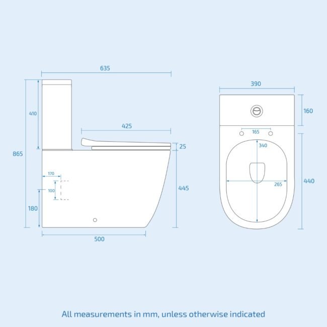 Ellen P-Shaped RH Bath White 550mm Vanity Basin Unit WC & Toilet Suite - Image 7
