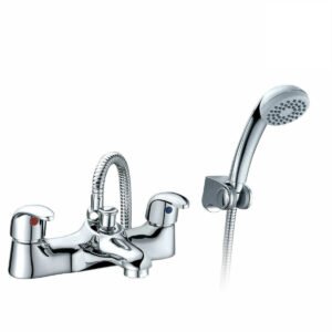 Studio Modern Chrome Bath Shower Mixer Tap & Handheld Complete Kit