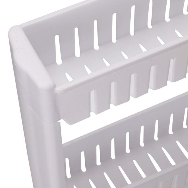 Slim 4 Tier Storage Trolley Cart White - Image 3