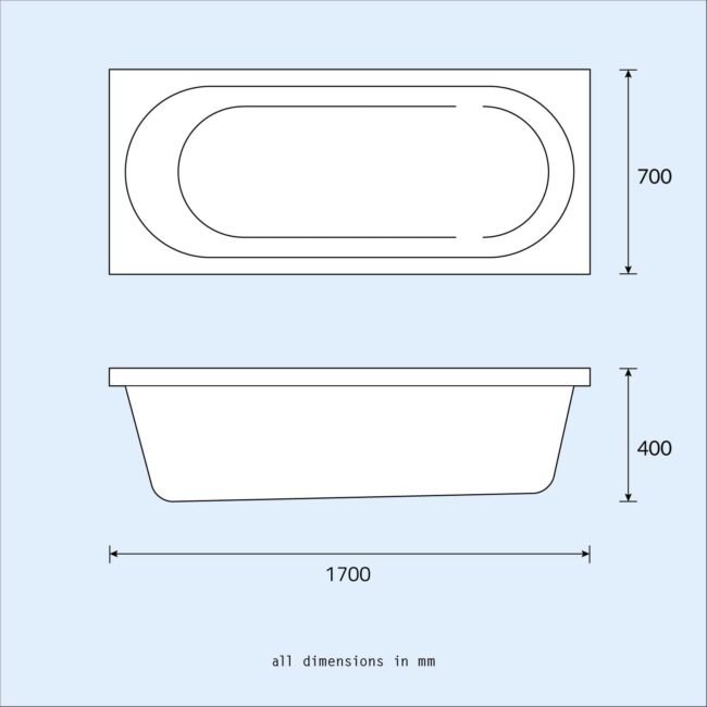 Taunton Standard Straight Round Bathroom Bath Tub - Image 2