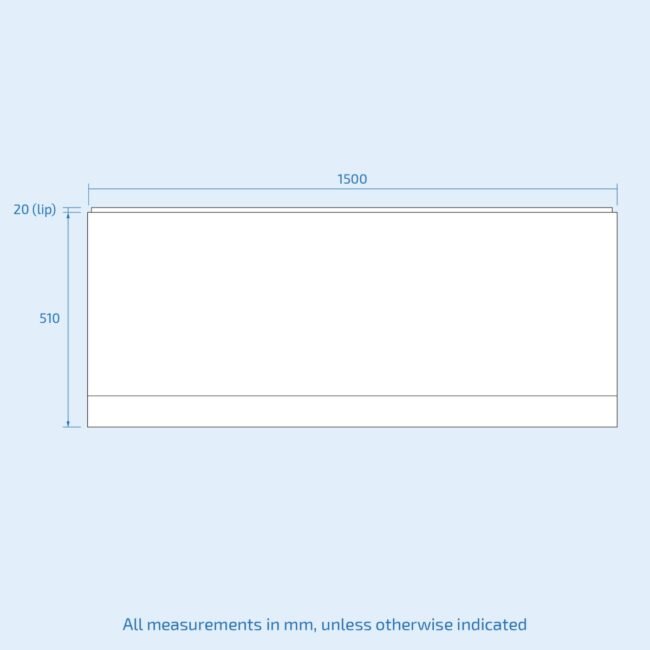 White High Gloss Acrylic Bathroom 1500mm Front Bathtub Panel - Image 2