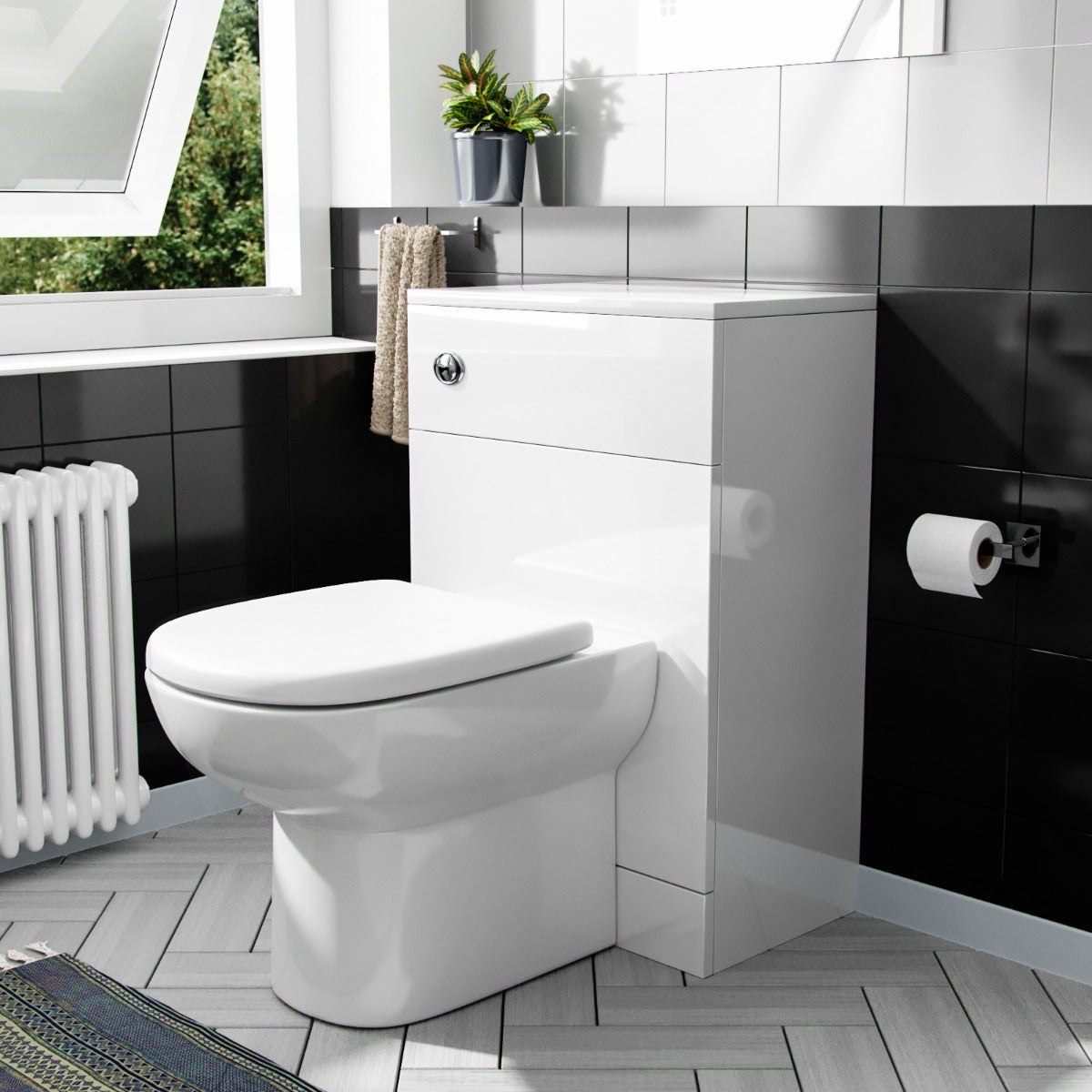 Ellen Back To Wall WC Unit & BTW Toilet Pan White - Image 2